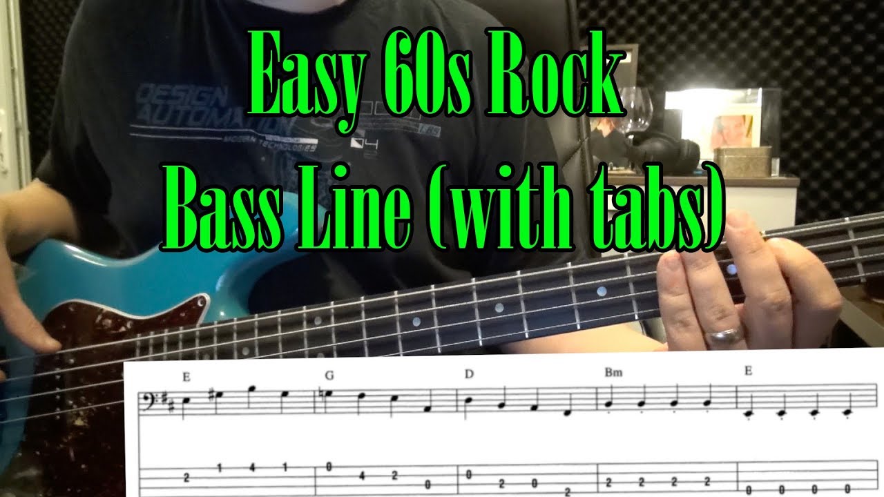 Easy 60s Rock  Bass Line (with tabs) #2