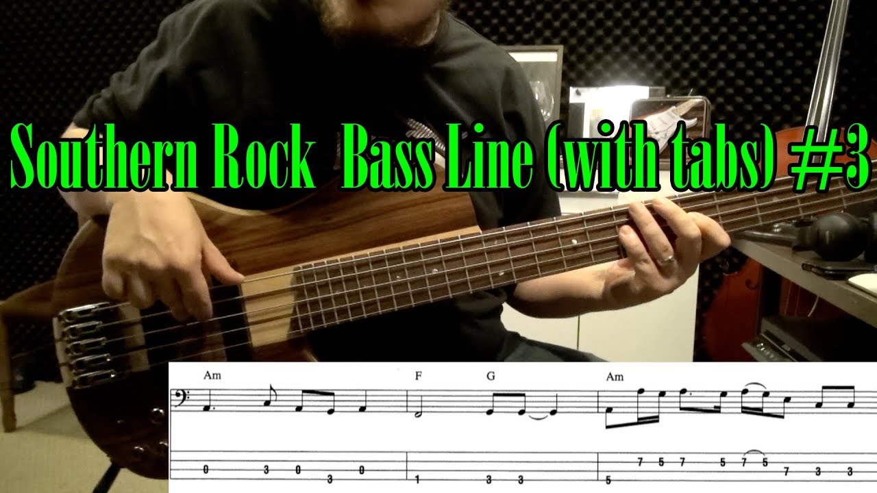 Easy Southern Rock  Bass Line (with tabs) #3